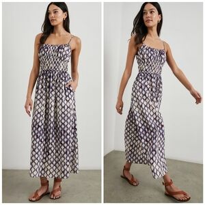 NWT Rails Dyed Fatima Purple Smocked Waist Dress, L